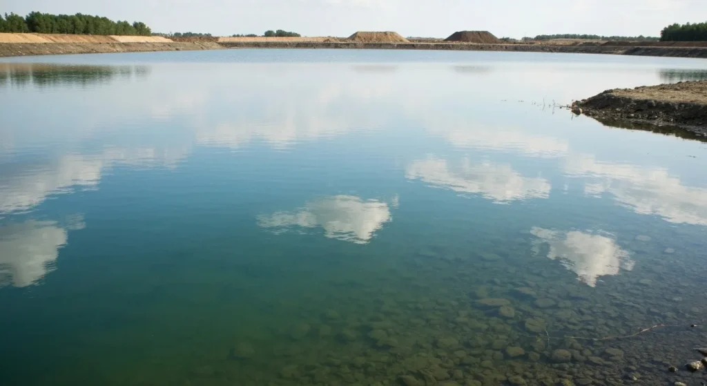 Lacul Alcyon din New Jersey, după îndepărtarea sedimentelor contaminate din groapa de gunoi Lipari.