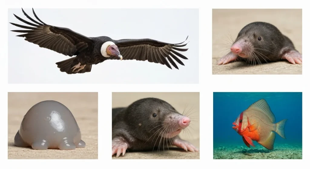 Un condor californian în zbor deasupra unui canion, cu capul chel vizibil.