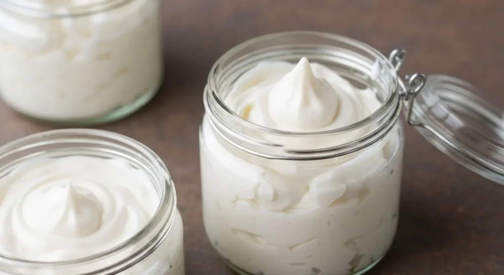 Un bol conține un amestec cremos de ulei de cocos și zahăr, pregătit pentru a fi folosit ca exfoliant.