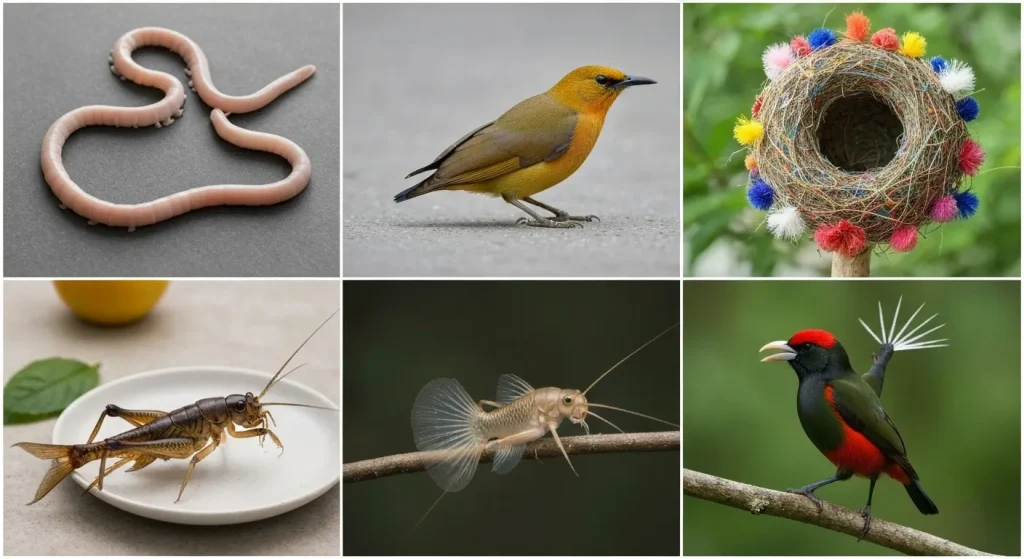Diverse ritualuri de împerechere la animale, inclusiv „împrejmuire cu penisuri” la planarii, construcția de cuiburi elaborate la păsările constructoare și dansul de curtare al manakinului cu cap roșu.