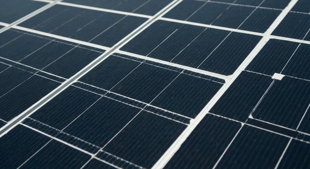 Panouri solare cu o suprafață neagră, expuse la soare, cu detalii ale texturii și conexiunilor.