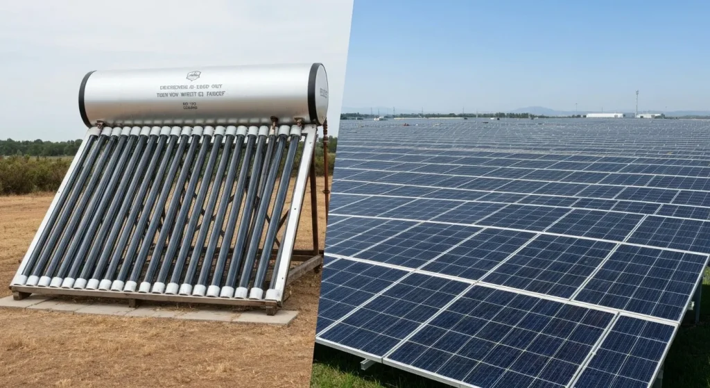 Un panou solar termic istoric, instalat cândva pe Casa Albă, expus acum într-un muzeu.