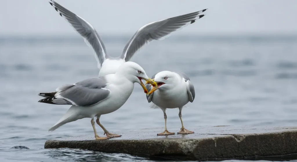 Diverse animale, inclusiv balene, păsări și pinguini, fură hrană sau resurse de la alți indivizi din propria specie sau de la alte specii.