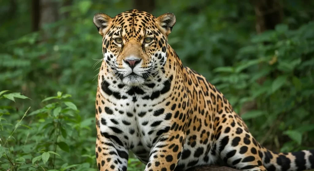 Un jaguar în habitatul său natural, amenințat de braconaj.