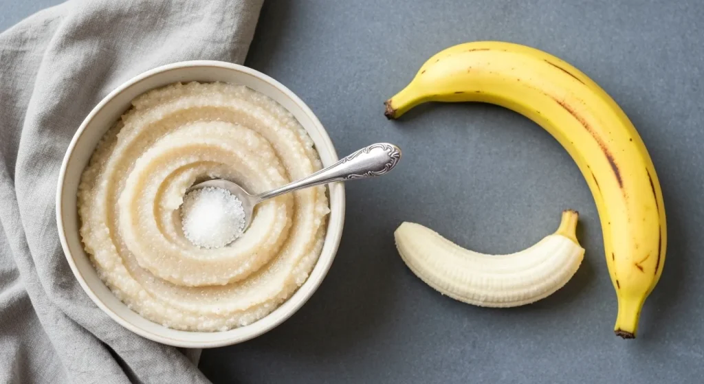 Banane foarte coapte utilizate pentru a face un scrub de corp.