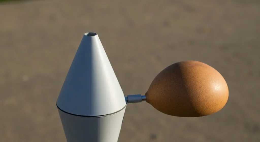 O turbină eoliană cu un design conic unic, diferit de turbinele eoliene tradiționale.