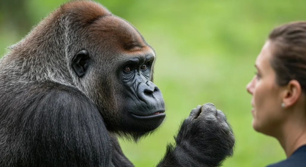 Gorile dintr-o grădină zoologică reacționează diferit la înregistrări audio ale unor voci umane familiare și nefamiliare.