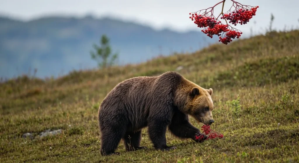 Urși Kodiak aleg să mănânce fructe de soc în loc de somon, din cauza suprapunerii cauzate de schimbările climatice.