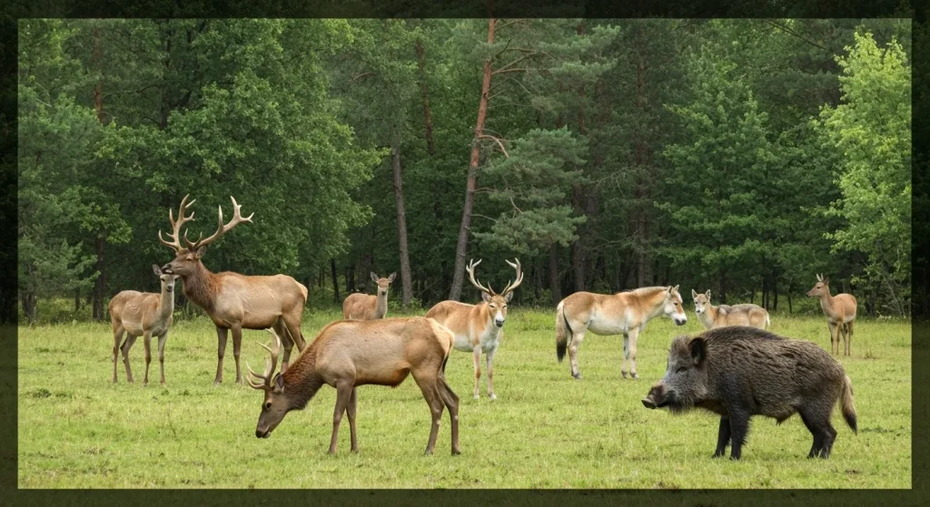 O varietate de animale sălbatice, inclusiv elani, lupi și mistreți, prosperă în Zona de Excludere Cernobîl.