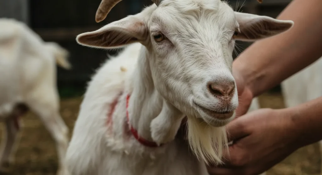 Capre angora fiind tuns brutal într-o fermă industrială din Africa de Sud.